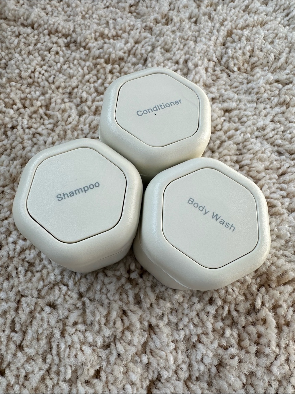 Cream Travel Body Wash Container - Neutral Compact Set